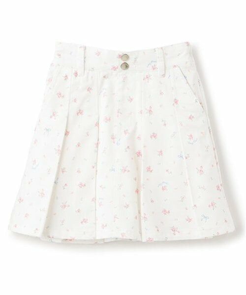 mezzo piano / メゾピアノ ショート・ハーフ・半端丈パンツ | リボン刺繍・花柄　タックスカパン | 詳細3