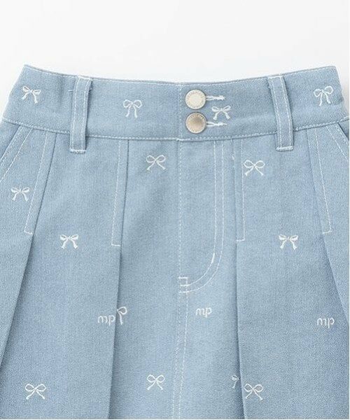 mezzo piano / メゾピアノ ショート・ハーフ・半端丈パンツ | リボン刺繍・花柄　タックスカパン | 詳細5