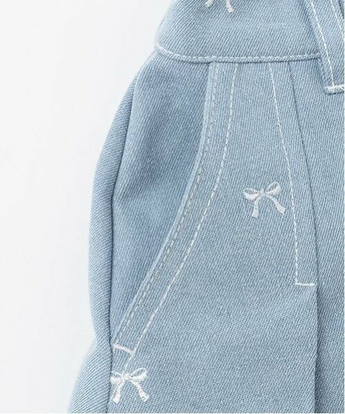 mezzo piano / メゾピアノ ショート・ハーフ・半端丈パンツ | リボン刺繍・花柄　タックスカパン | 詳細7