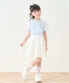 mezzo piano / メゾピアノ ミニ・ひざ丈スカート | コットン　ティアードスカート