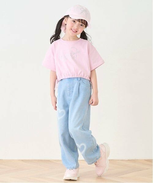 mezzo piano / メゾピアノ その他パンツ | ハートペイント デニムワイドパンツ | 詳細13