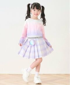 mezzo piano / メゾピアノ ショート・ハーフ・半端丈パンツ | ポーチ付　チェックプリーツスカパン