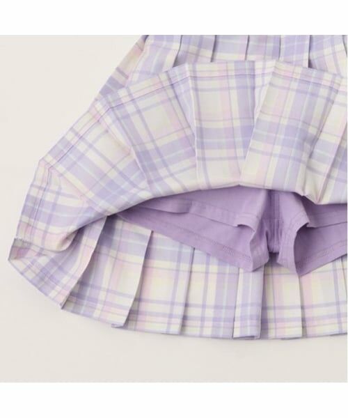 mezzo piano / メゾピアノ ショート・ハーフ・半端丈パンツ | ポーチ付　チェックプリーツスカパン | 詳細12