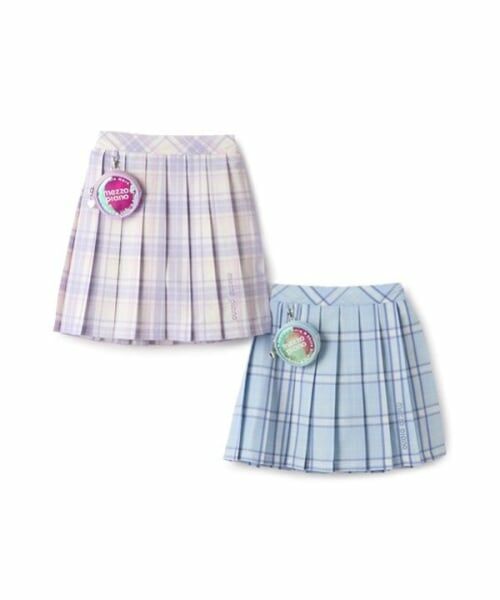 mezzo piano / メゾピアノ ショート・ハーフ・半端丈パンツ | ポーチ付　チェックプリーツスカパン | 詳細17