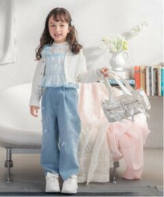 mezzo piano / メゾピアノ その他パンツ | リボン　デニムワイドパンツ