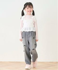 mezzo piano / メゾピアノ その他パンツ | リボン　デニムワイドパンツ