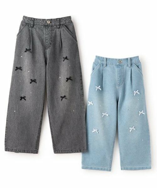 mezzo piano / メゾピアノ その他パンツ | リボン　デニムワイドパンツ | 詳細9