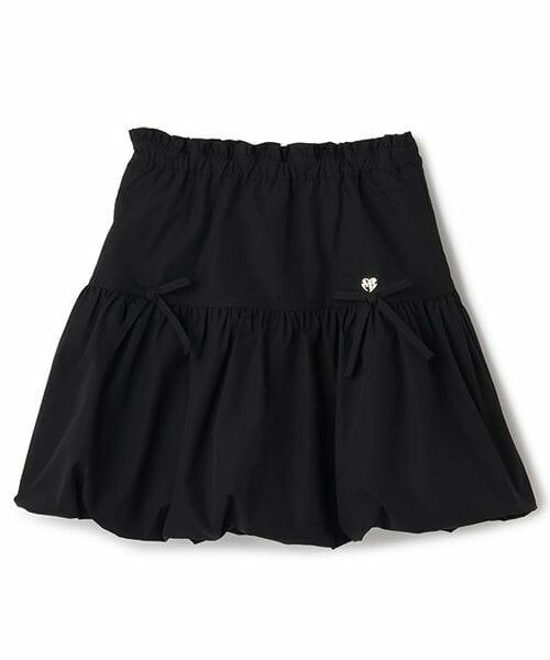 mezzo piano / メゾピアノ ミニ・ひざ丈スカート | リボン　バルーンスカート（黒）