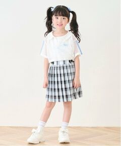 mezzo piano / メゾピアノ ショート・ハーフ・半端丈パンツ | サイドハートベルト　チェックプリーツスカパン