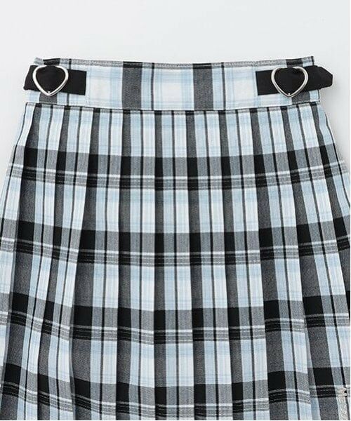 mezzo piano / メゾピアノ ショート・ハーフ・半端丈パンツ | サイドハートベルト　チェックプリーツスカパン | 詳細3
