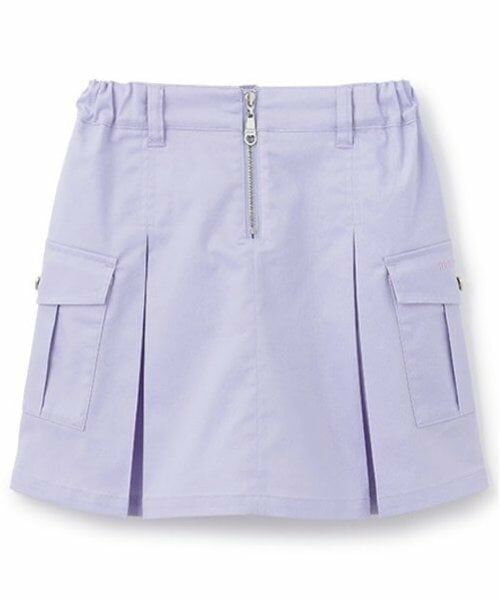 mezzo piano / メゾピアノ ショート・ハーフ・半端丈パンツ | フロントZIP　キュロットスカート（ラベンダー）