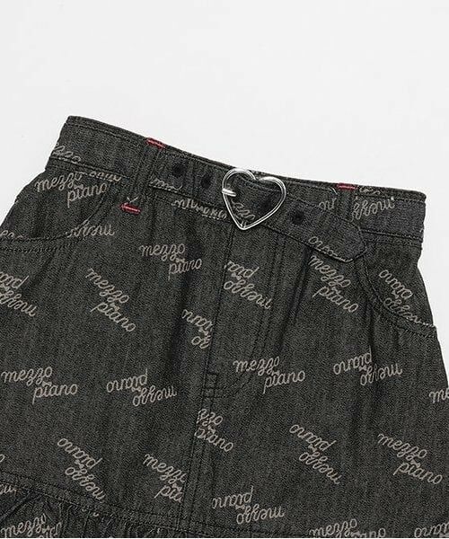 mezzo piano / メゾピアノ ミニ・ひざ丈スカート | 6032103R　ロゴプリントデニム　裾フリルスカート | 詳細2