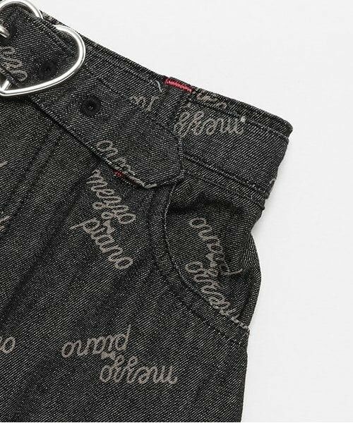 mezzo piano / メゾピアノ ミニ・ひざ丈スカート | 6032103R　ロゴプリントデニム　裾フリルスカート | 詳細4