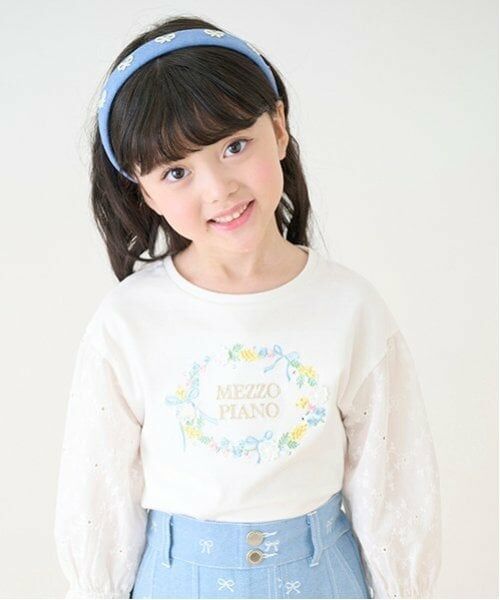 mezzo piano / メゾピアノ Tシャツ | フラワーリース　7分袖Tシャツ | 詳細10