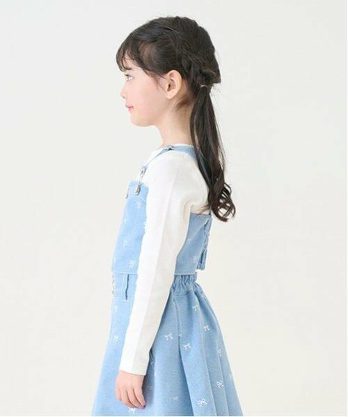 mezzo piano / メゾピアノ キャミソール・チューブトップ | リボン刺繍ビスチェ＆長袖Tシャツセット | 詳細15