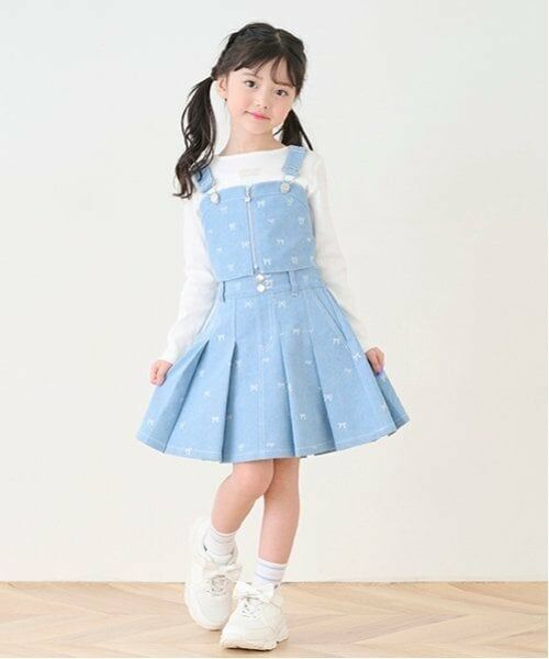 mezzo piano / メゾピアノ キャミソール・チューブトップ | リボン刺繍ビスチェ＆長袖Tシャツセット | 詳細17