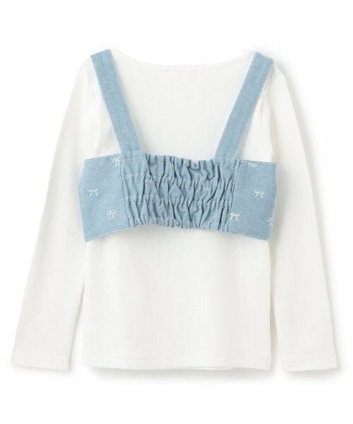 mezzo piano / メゾピアノ キャミソール・チューブトップ | リボン刺繍ビスチェ＆長袖Tシャツセット | 詳細2