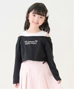 mezzo piano / メゾピアノ Tシャツ | レイヤード風短丈　長袖Tシャツ