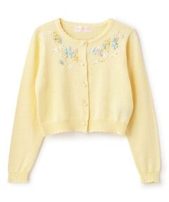 mezzo piano / メゾピアノ カーディガン・ボレロ | 花リボン刺繍　ニットカーディガン