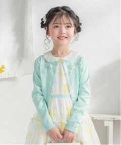 花リボン刺繍　ニットカーディガン