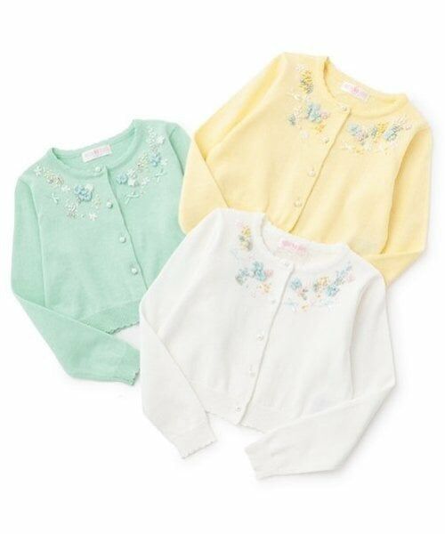 mezzo piano / メゾピアノ カーディガン・ボレロ | 花リボン刺繍　ニットカーディガン | 詳細3