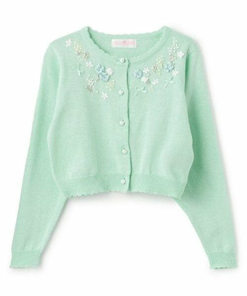 mezzo piano / メゾピアノ カーディガン・ボレロ | 花リボン刺繍　ニットカーディガン | 詳細4