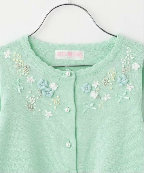 mezzo piano / メゾピアノ カーディガン・ボレロ | 花リボン刺繍　ニットカーディガン | 詳細6