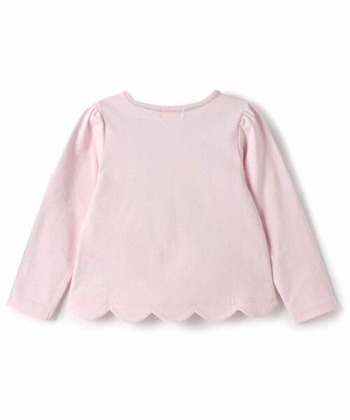 mezzo piano / メゾピアノ Tシャツ | リボンイッパイ裾スカラップ長袖Tシャツ | 詳細1