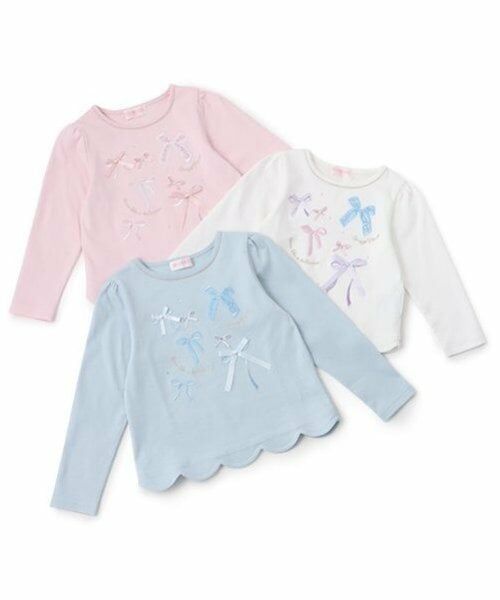 mezzo piano / メゾピアノ Tシャツ | リボンイッパイ裾スカラップ長袖Tシャツ | 詳細9