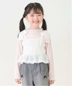 mezzo piano / メゾピアノ Tシャツ | 肩リボンキャミチュニック＆長袖Tシャツセット