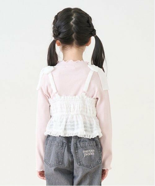 mezzo piano / メゾピアノ Tシャツ | 肩リボンキャミチュニック&長袖Tシャツセット | 詳細19