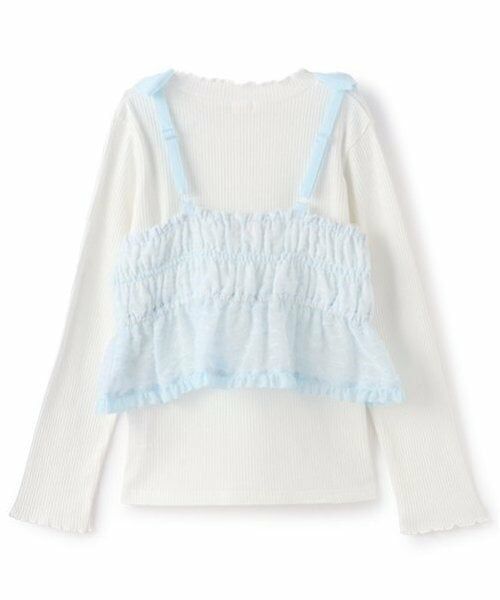 mezzo piano / メゾピアノ Tシャツ | 肩リボンキャミチュニック&長袖Tシャツセット | 詳細5