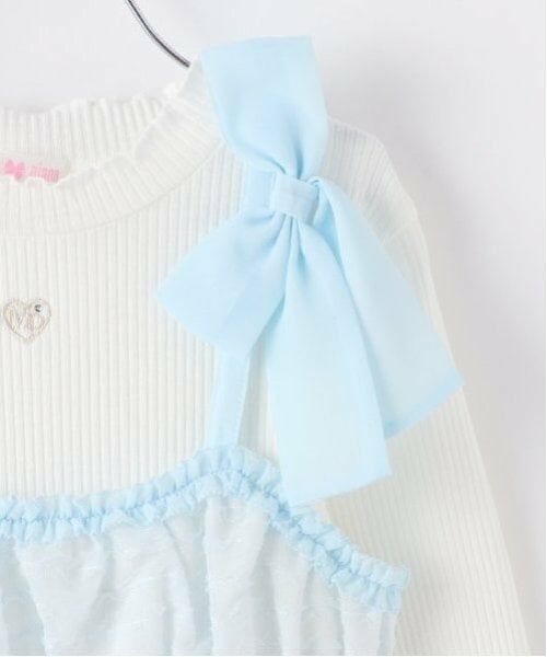 mezzo piano / メゾピアノ Tシャツ | 肩リボンキャミチュニック&長袖Tシャツセット | 詳細9