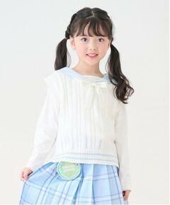 mezzo piano / メゾピアノ ニット・セーター | セーラーニットベスト＆長袖Tシャツセット