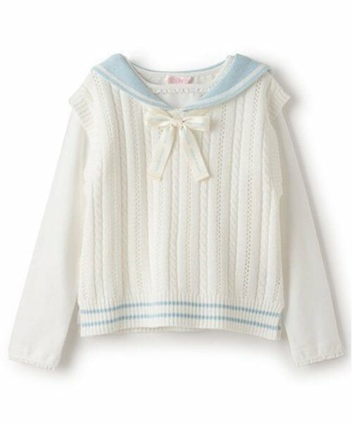 mezzo piano / メゾピアノ ニット・セーター | セーラーニットベスト＆長袖Tシャツセット | 詳細12