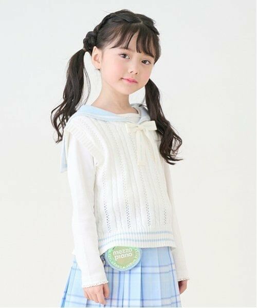 mezzo piano / メゾピアノ ニット・セーター | セーラーニットベスト＆長袖Tシャツセット | 詳細14