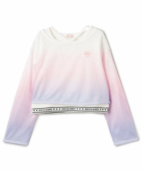 mezzo piano / メゾピアノ Tシャツ | グラデーションメッシュレイヤード半袖Tシャツセット | 詳細10