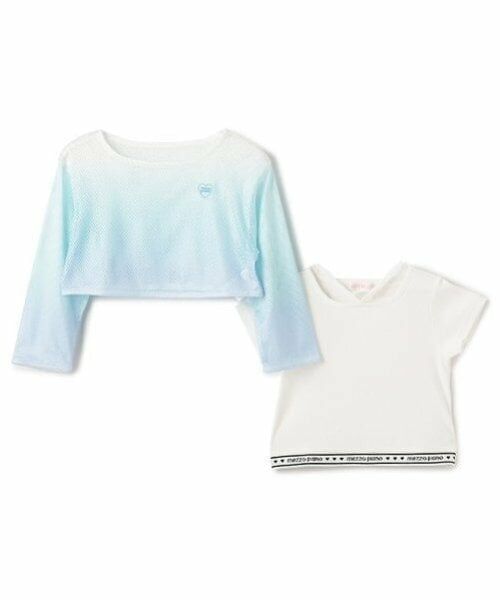 mezzo piano / メゾピアノ Tシャツ | グラデーションメッシュレイヤード半袖Tシャツセット | 詳細2