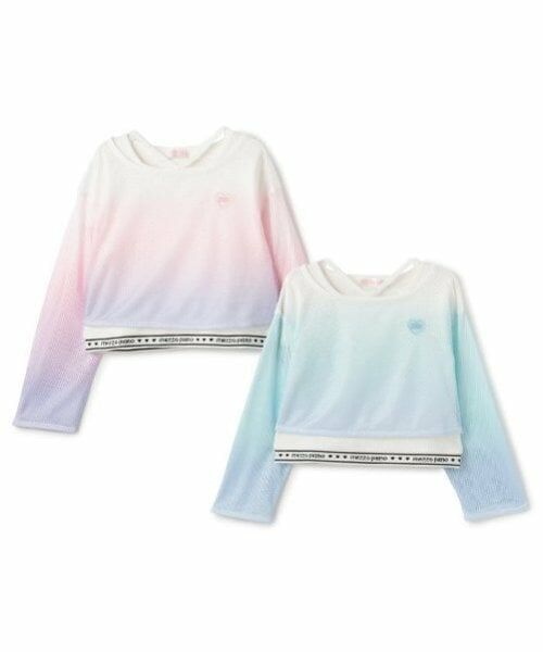 mezzo piano / メゾピアノ Tシャツ | グラデーションメッシュレイヤード半袖Tシャツセット | 詳細9