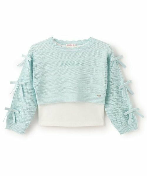 mezzo piano / メゾピアノ ニット・セーター | 透かしニット＆Tシャツセット | 詳細1