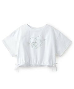 mezzo piano / メゾピアノ Tシャツ | キラキラロゴ　短丈Tシャツ