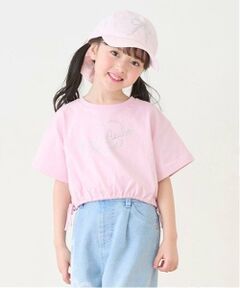 mezzo piano / メゾピアノ Tシャツ | キラキラロゴ　短丈Tシャツ