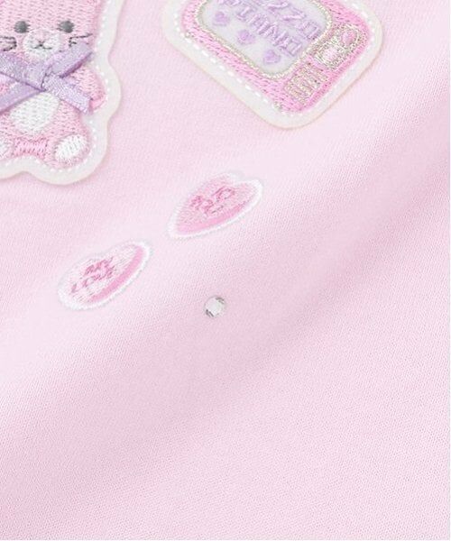 mezzo piano / メゾピアノ Tシャツ | ステッカーアップリケ　半袖Tシャツ | 詳細10