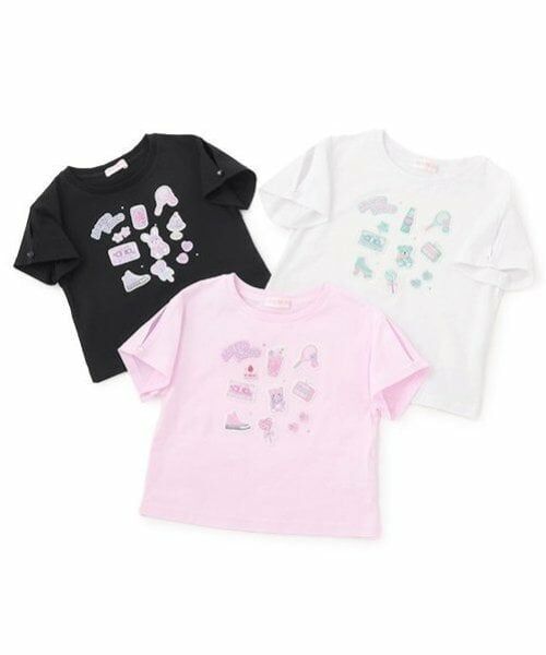 mezzo piano / メゾピアノ Tシャツ | ステッカーアップリケ　半袖Tシャツ | 詳細11