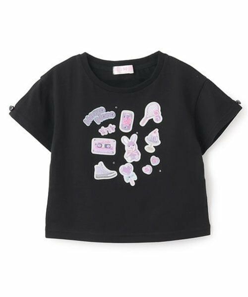 mezzo piano / メゾピアノ Tシャツ | ステッカーアップリケ　半袖Tシャツ | 詳細12