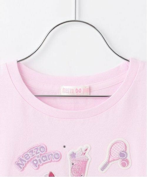 mezzo piano / メゾピアノ Tシャツ | ステッカーアップリケ　半袖Tシャツ | 詳細3