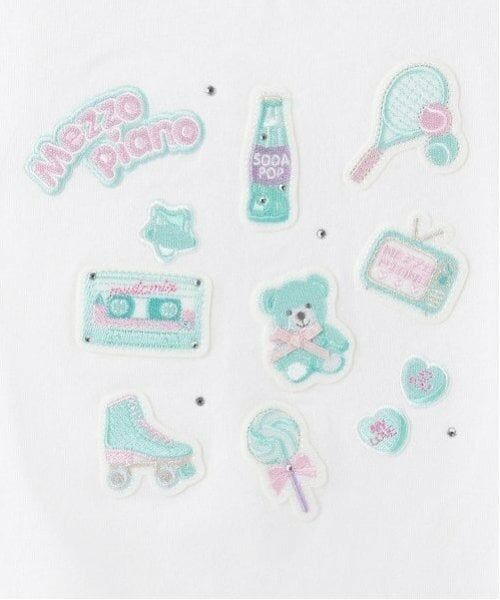 mezzo piano / メゾピアノ Tシャツ | ステッカーアップリケ　半袖Tシャツ | 詳細5