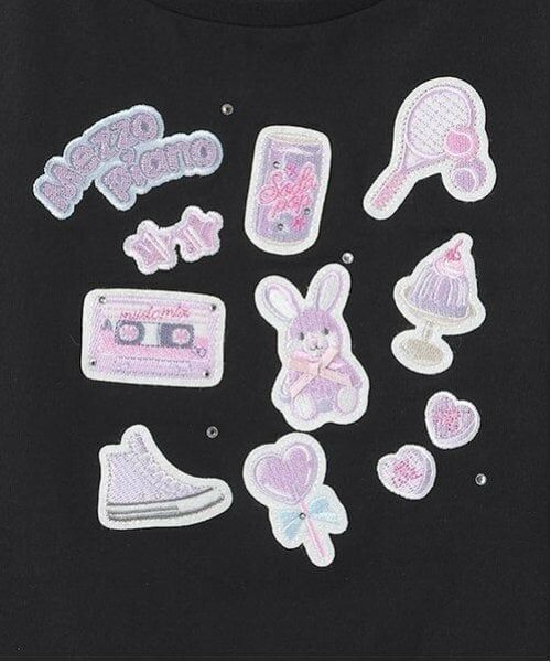 mezzo piano / メゾピアノ Tシャツ | ステッカーアップリケ　半袖Tシャツ | 詳細6