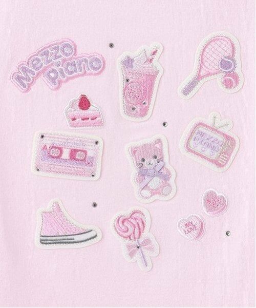 mezzo piano / メゾピアノ Tシャツ | ステッカーアップリケ　半袖Tシャツ | 詳細7