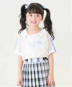 mezzo piano / メゾピアノ Tシャツ | 衿つきメッシュプルオーバー＆タンクトップセット